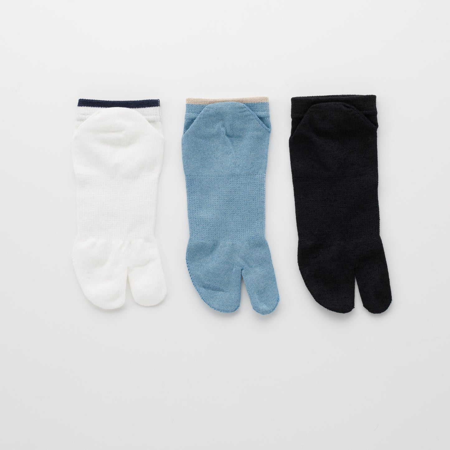 Washi Ankle-Length tabi-style Socks 【White】