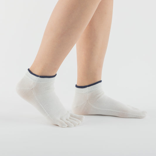Washi Ankle-Length Five-Toe Socks 【White】
