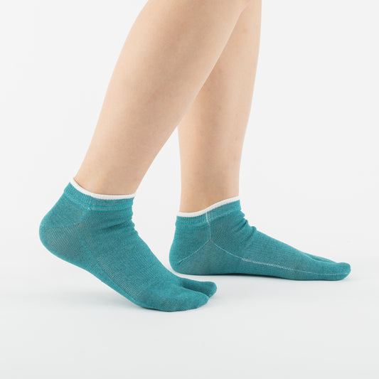 Washi Ankle-Length tabi-style Socks 【Emerald】