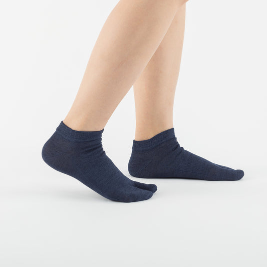 Washi Ankle-Length tabi-style Socks 【Navy】