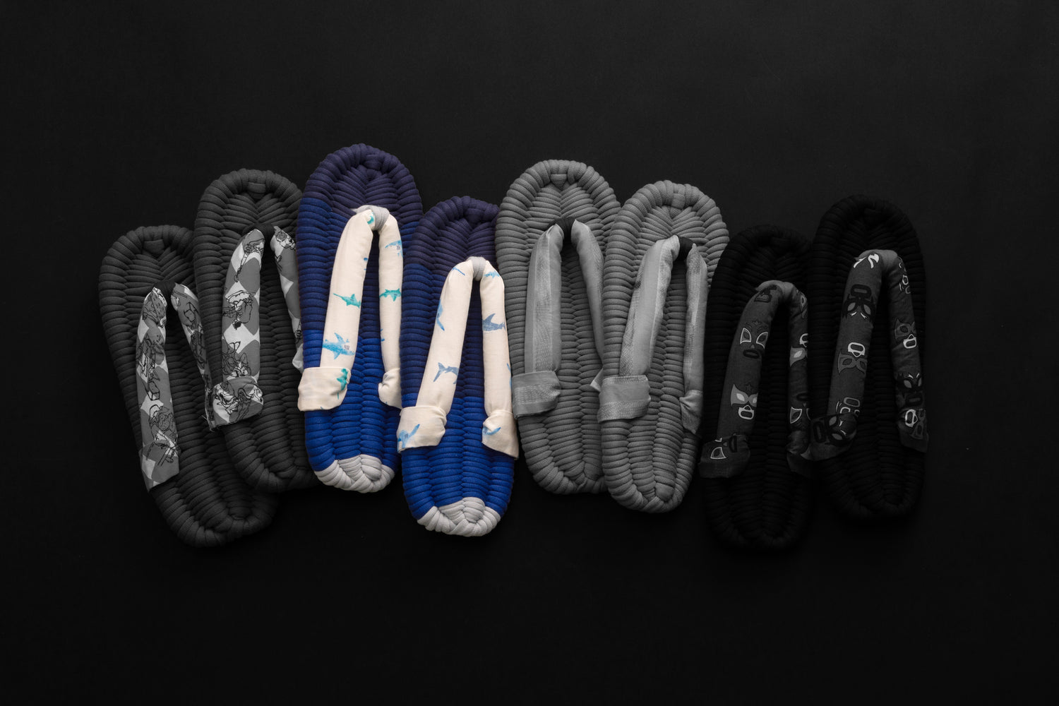 Rows of zori slippers.